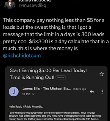Without selling anything. Just Leads