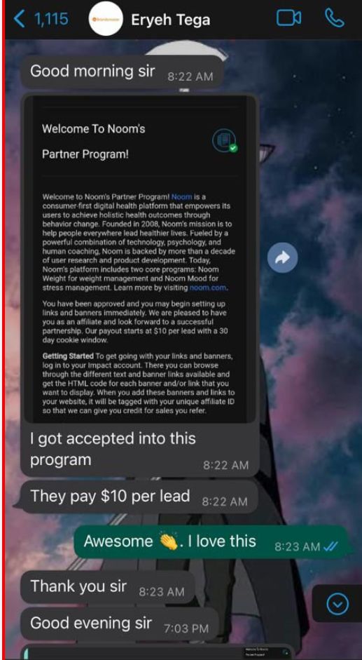 $10 per free E-mail signup program