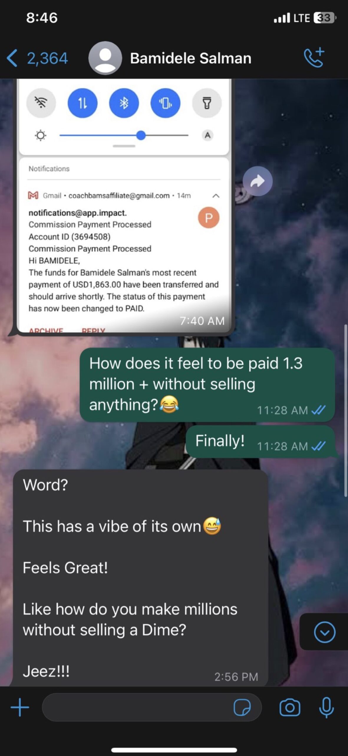 Over $1000 paid in a month without selling anything